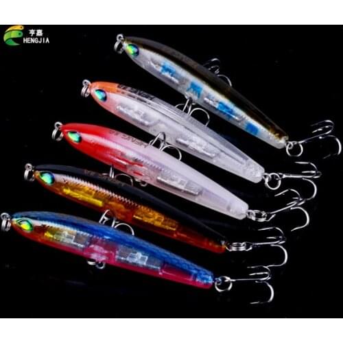 HENGJIA 5PCS Pencil Hard Bait Crankbait 7.5CM 8.7G Fishing Lure pesca Wobbles ABS Model Jerkbait swimbait VIB sinking bass