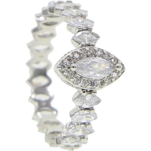 Luxury 2.0ct Lab Diamond Wedding Engagement Rings for Bride Silver color Rings Women full stone finger Fine Jewelry