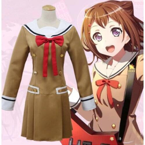 Anime BanG Dream Cosplay Costume Poppin Party Saya Yamabuki Sets Sailor Toyama Kasumi School Uniform Women Suit