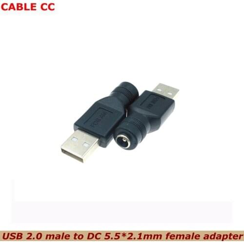 The Best Price USB2.0 Male to 5.5mm x 2.1mm Female DC Power Converter, Computer Mobile Phone Charger Adapter Connector