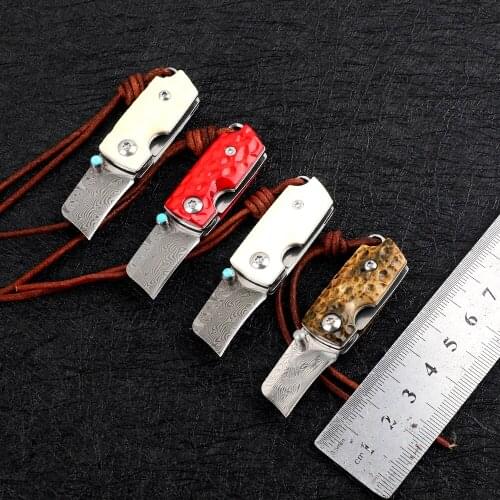 Red bean-VG10 folding blade knife, Damascus, for hunting, tactics, outdoor survival, pocket knife