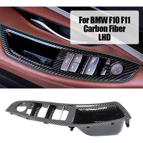 Carbon Fiber Door Window Switch Control Panel Cover Trim for Bmw 5 Series F10 F11 F18 520i 523i 525i 528i Lhd