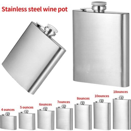 Portable 112ml/140ml/168ml/196ml/224ml/500ml Stainless Steel Wine Pot Hip Liquor Whiskey Alcohol Flask Cap and Funnel Hip Flask