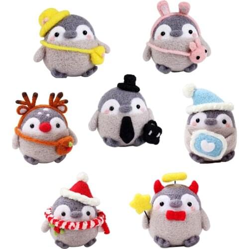 NonvorMerino Felting Wool Felt Cute Cartoon Animal Handmade Mat Fabric Supplies Toy Doll Poked Package Non-Finished For Girls