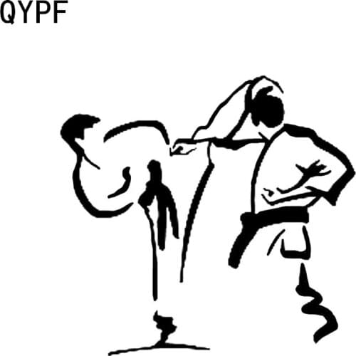 QYPF 12*11.4CM Unique Judo Stickers Car Styling Vinyl Decor Reflective Silhouette High Quality Accessories Black Silver C16-0395