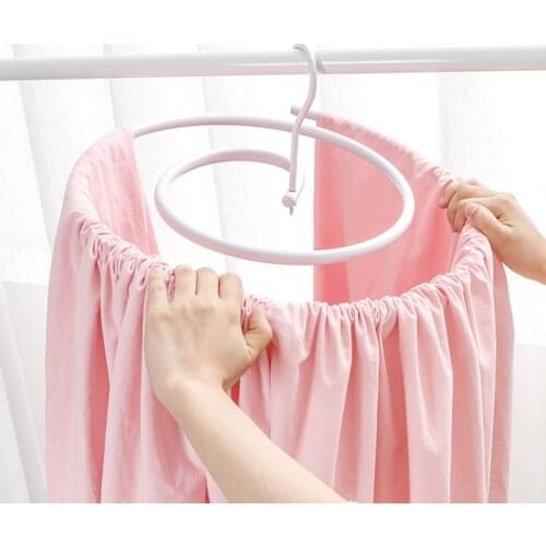 Clothes Hanger Quilt Bed Sheet Spiral Drying Rack Round Space-Saving Organizer for Indoor Balcony
