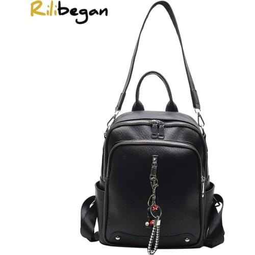 Large Capacity Backpack Women High Quality PU Leather Fashion Backpack Vintage Soft Travel Women Backpack Causal Bag Female
