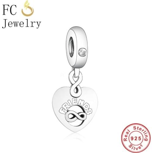 FC Jewelry Fit Original Charm Bracelet Real 925 Sterling Silver Friends Forever Infinity Bead For Making Women Berloque 2021 New