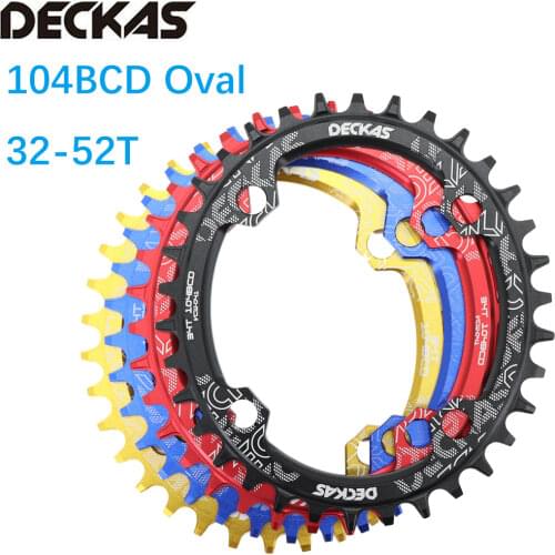 Deckas Bike Chainring Oval 104 BCD 32T 34T 36T 38T Tooth MTB Road Bike Mountain Chainwheel 104bcd 30t 40 42 Downhill CX