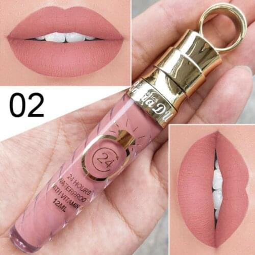 Matte Lip Gloss Female Women 20 Colors Long-Lasting Nutritious Lipstic Women Lip Make Up Cosmetics Lip Gloss 1PC