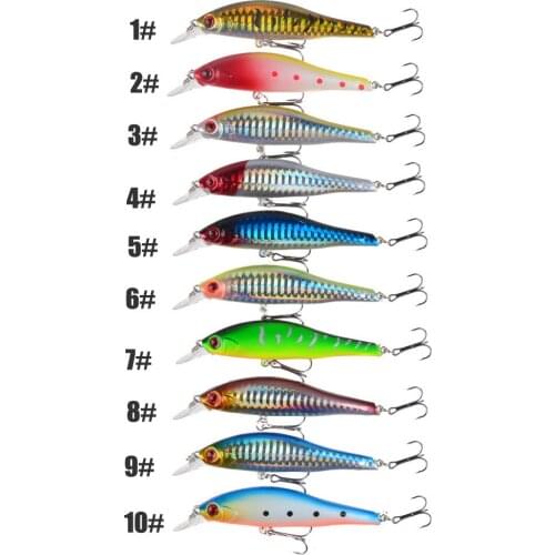 10PCS Sinking Minnow Crankbait Leurre Fishing Lure 9.5cm 11.5g Rattlin Pesca Hard Fishing Bait For Bass Pike Fishing Tackle