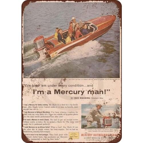 1957 Mercury Outboard Boat Motors Retro Metal Tin Sign Plaque Poster Wall Decor Art Shabby Chic Gift