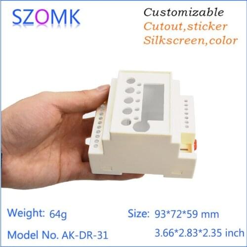 4pcs) diy instrument housing din rail enclosure projec box electrical junction housing enclosure distribution box 93*72*59mm