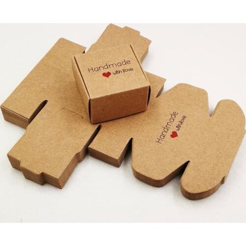 50pcs 4*4*2.5cm Aircraft Brown Gift Packaging Kraft Paper PackingBox Handmade Love Wedding\Crafts\Cake\Handmade Soap\Candy boxes