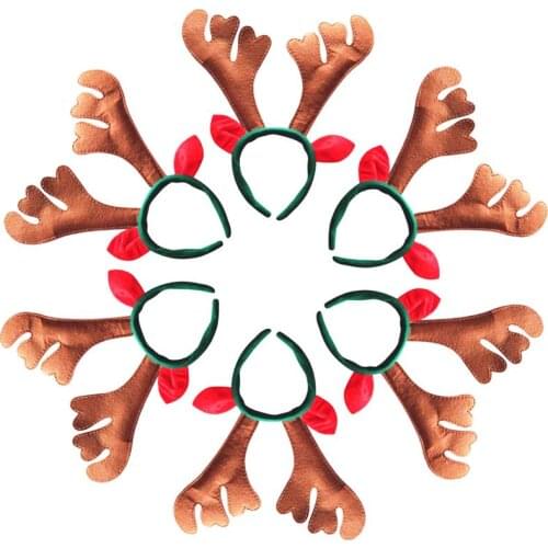 FunPa 6-Pack Christmas Headband Lovely Adult Reindeer Antlers Headband Christmas Hair Accessory Christmas Gift For Women New