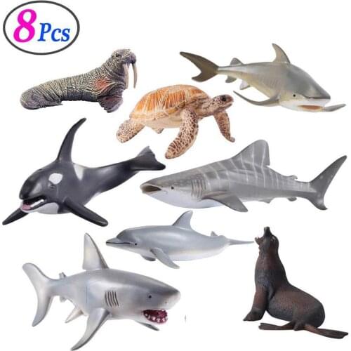 8Pcs Sea Animals Figure Toys Educational Realistic Ocean Creatures Action Models