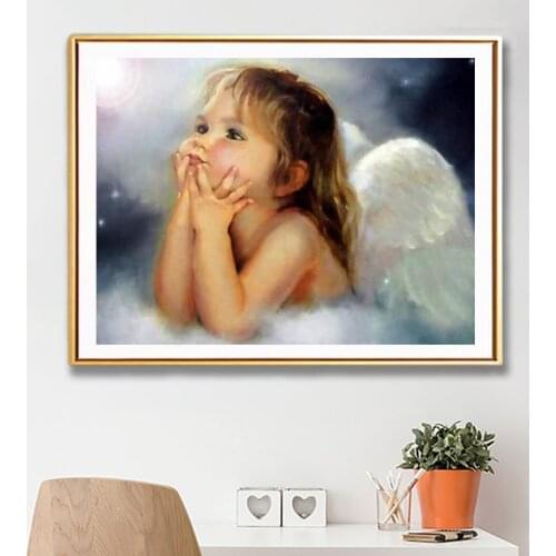 DIY 5D Diamond Painting Cross Stitch Needlework Full Square Diamond Embroidery Crystal Resin picture Mosaic Angel Picture Gift