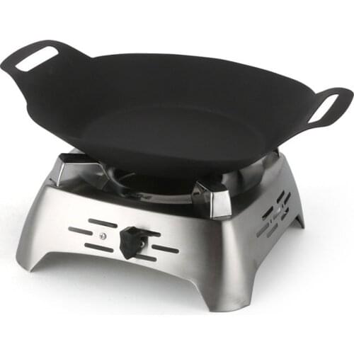 Non-stick grill wok plate tray stainless steel 304 stove windproof holder barbecue chafing dish buffet pan heater food warmer