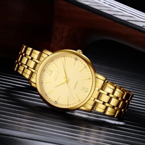 2021Creative Top Luxury Elegant Couple Gold Watches Quartz Male & Female Watches Waterproof Full Steel Fashion Couple Wristwatch