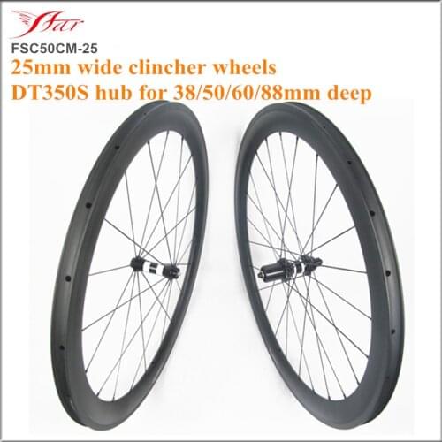 DT350S hub + 25mm clincher 20/24H rims. Farsports 38 50 60 88mm deep carbon wheels hand build wheel for road bicycle wheelset