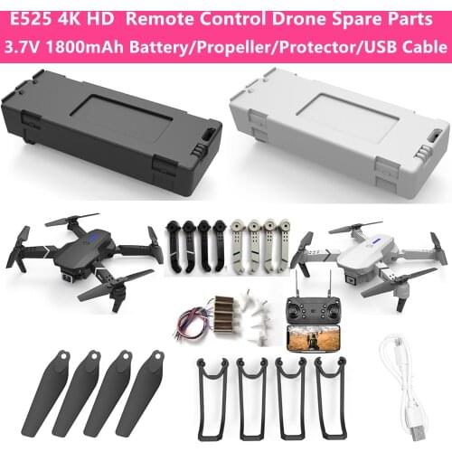 E525 Foldable 4K RC Drone 3.7V 1800Mah Battery /Propeller/Arm/Motor&Gear/Protector/Remote Controller/USB Charge Cable Spare Part