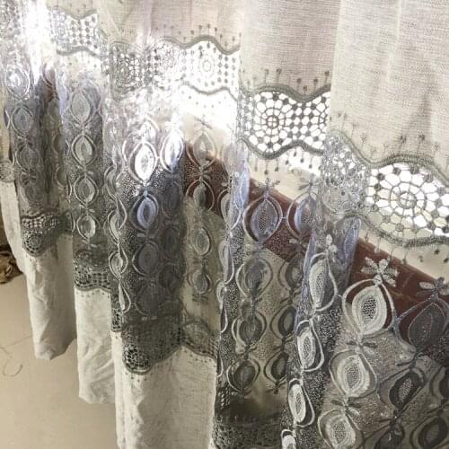 Europe Embroidered and Linen Window Curtains For living Room/ Bedroom Blackout Curtains Window Treatment /drapes Home Decor