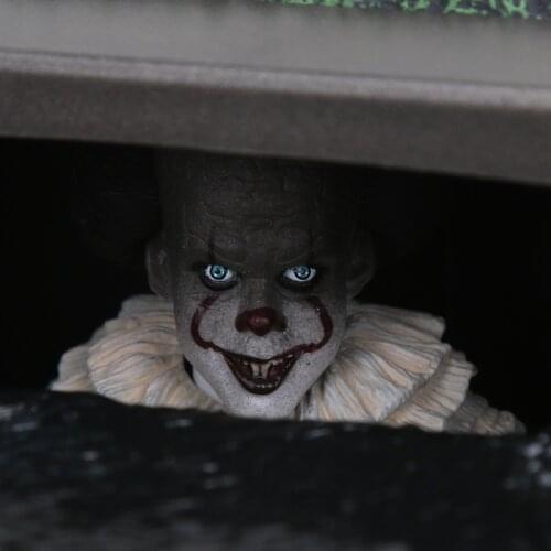 NECA Horror Stephen Kings Movie It pennywise Figure joker clown Classic sewer scene Model PVC Action Figure Collectible Toy