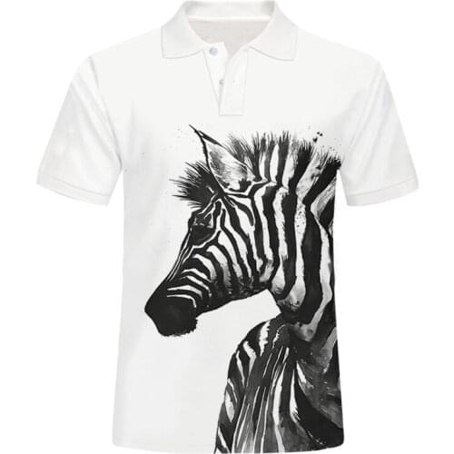 IFPD Polo Shirt America Size Short Sleeve Shirts Mens Large Size Zebra Ink Painting 3D Printing Loose Polo T Shirts Wholesale