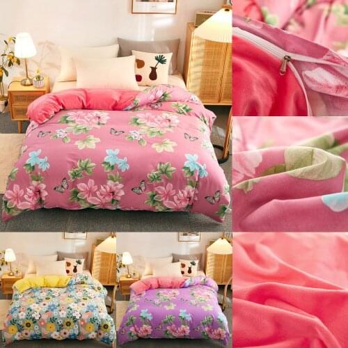 2021Hot Thicken Quilt Cover Flannel Winter Duvet Cover Cartoon Adult Kids Quilt Cover Creative Single Side Velvet Warm Comforter
