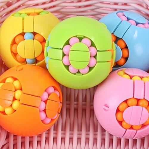 Interactive Fingertip Cube Portable Anti Anxiety Spinner Practical Joke Miniature Toy Orbiting Ring Gyroscope Kids’ Gift