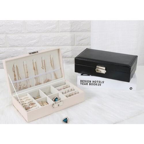 PU Leather Jewelry Storage Boxes Studs Earring Ring Display Organizer Holder
