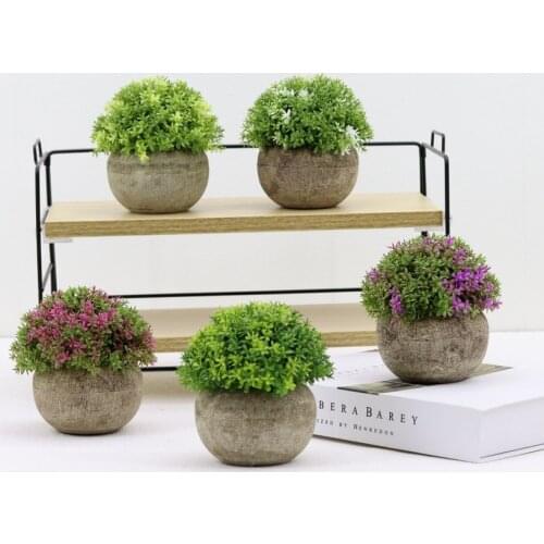 Nordic Artificial Potted Green Plants Mini Potted Flowers Plants Home Decorative Fake Plants Indoor Table Garden Decoration