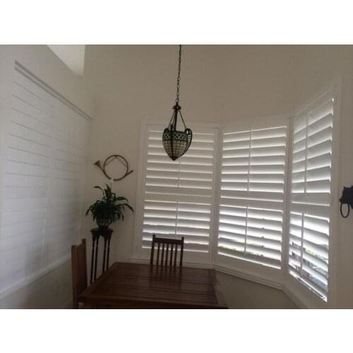 Custom Basswood Plantation Shutters Wooden Blinds Solid Wood Shutter Louvers PS285