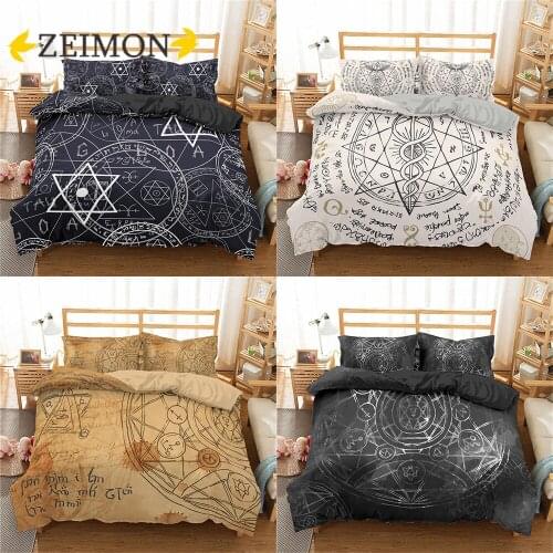 ZEIMON Alchemy Symbol Bedding Sets Twin/Full/Queen/King Duvet Cover Set Pillowcase Bed Linen 2/3pcs Bed Set Bedclothes