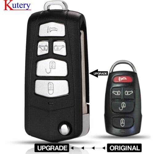 Kutery Modified Flip Folding Key Case Cover shell For Hyundai Entourage Fit KIA Sedona Upgrade Remote 5 Button