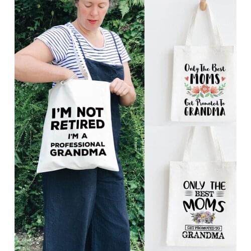 Worlds Best Grandma Canvas Tote Shopping Bag Grandma Shoulder Shopper Bags Lady Handbag Large Tote New Grandma Gift