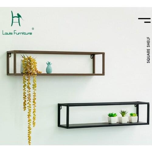 Louis Fashion Plant Selves Nordic Living Room Wall Decoration Restaurant Creative Square Iron Art Store Modern