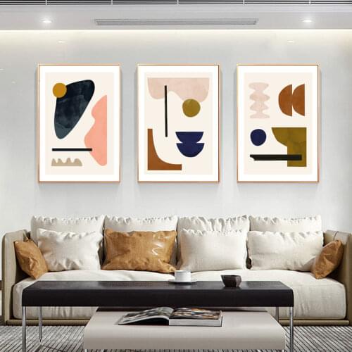 Minimalism Abstract Color Block Geometric Wall Art Canvas Painting Nordic Poster Art Prints Wall Pictures for Living Room Decor