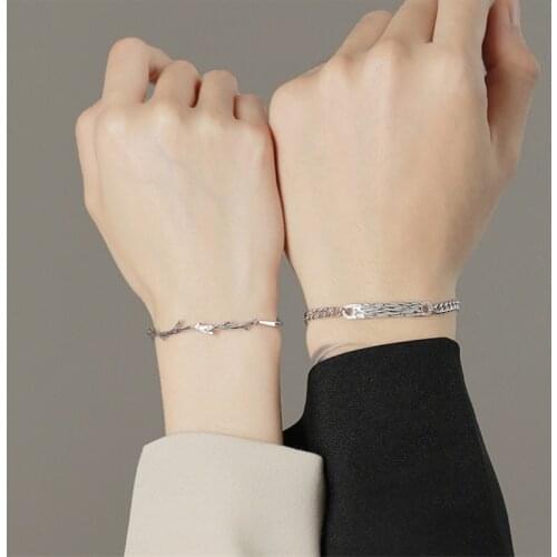 Fashion Geometry Branches Bracelet For Men Women Jewelry 2021 Trendy Couple Bracelets Silver Plated Male Accessories Trendy Gift