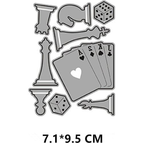 2021 New Playing Cards Piece Cutting Dies DIY Scrapbooking Embossing Paper Photo Frame Stamps Crafts Template Mould Stencils