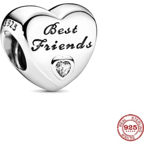 New Original siver color best friends safety diy bead charm fit european pandora charms bracelet bangles diy jewelry P134