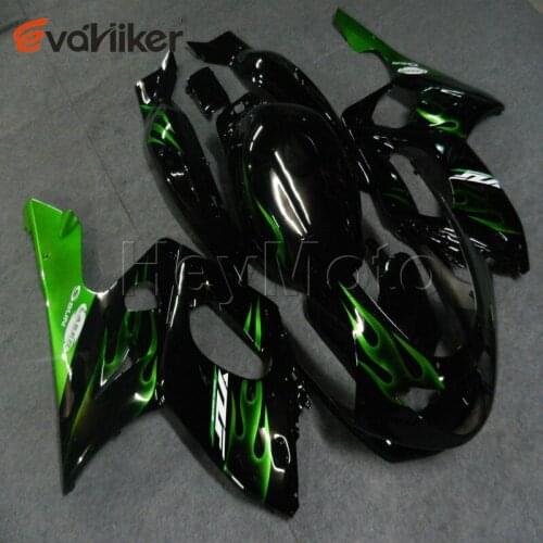 ABS fairing for YZF600R 1997 1998 1999 2000 2001 2002 2003 2004 2005 2006 2007 green flames motorcycle bodywork kit H3