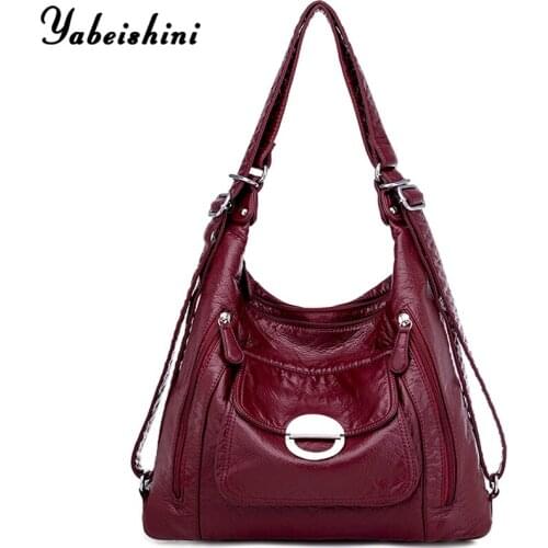 Hot Soft Leather Luxury Handbags Women Bags Designer Multifunction Shoulder Bags for Women Travel Back Pack Mochila Feminina Sac