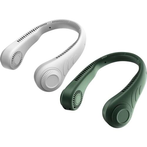 Portable Fan Neckband Bladeless Lazy Neck Hanging Cooler USB Rechargeable