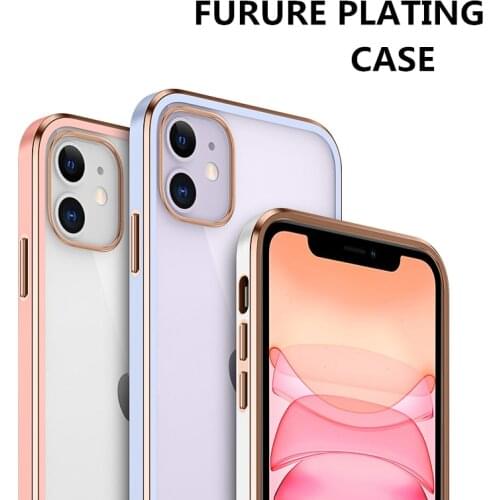 Luxury Plating Soft Case For iPhone 12 12Mini 11 Pro MAX XS XR X XR XSMAX 7 8 Plus SE2020 Ultra Thin Transparent Silicone Cover