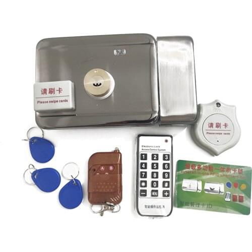 Smart Remote Control ID Card Tag Door Gate Lock Castle Access Control Electronic Integrated RFID Rim Lock Double RFID Reader