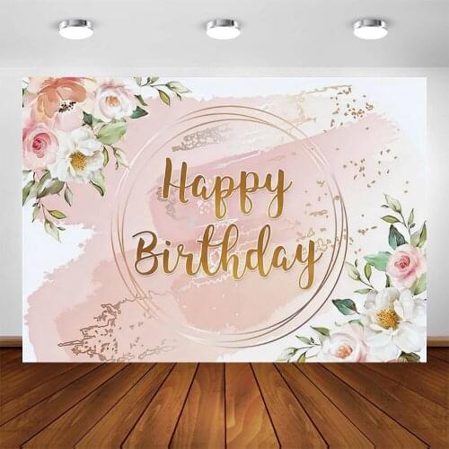 Yeele Light Pink Backdrop Photography Baby Shower Birthday Party Golden Text White Rose Background For Photo Studio Photophone