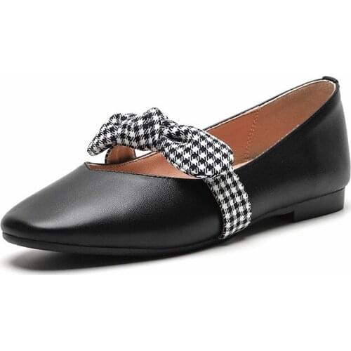 College of the wind in the spring of 2019 the new shallow mouth leather shoes women 40 and 42