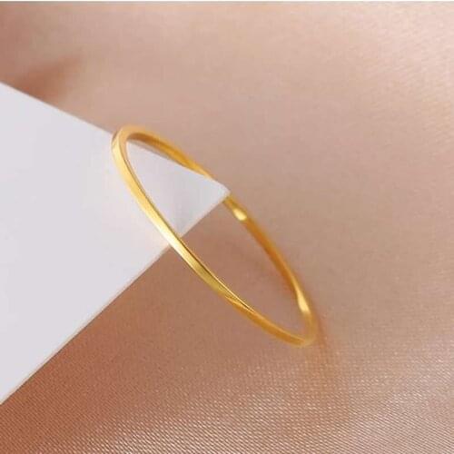 New 24K Yellow Gold Ring Women 999 Gold Fine Ring Band Cocktail Ring