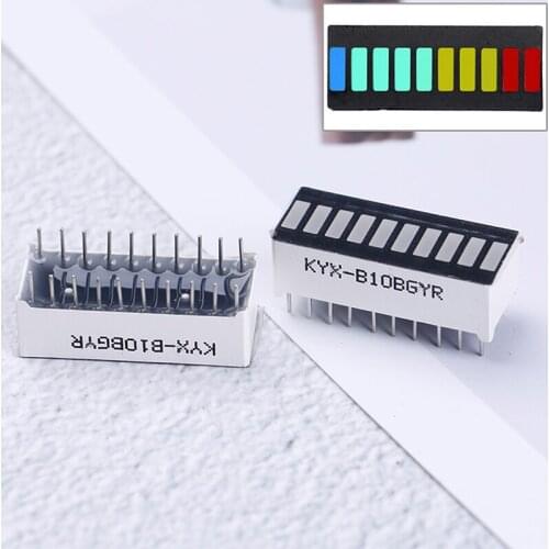 2Pcs 10 Segment Full Color LED Bargraph Light Display Module Ultra Bright Integrated Circuits Red Yellow Green Blue
